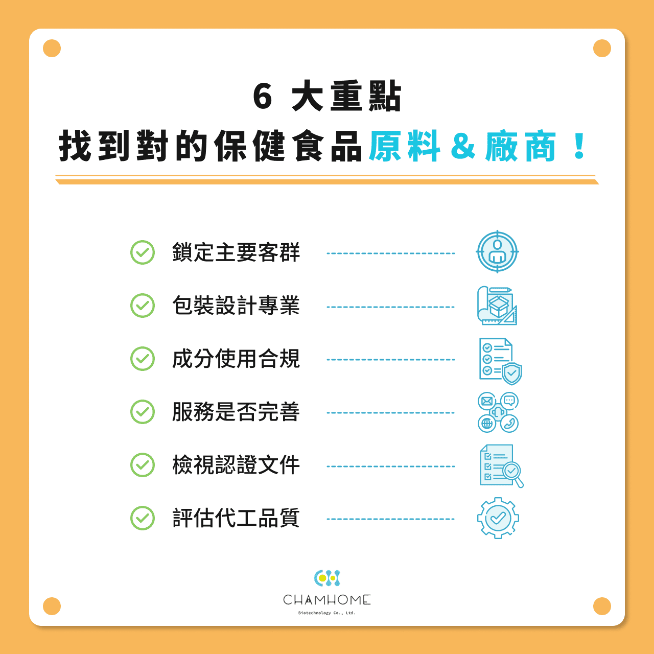 6 大重點找到對的保健食品原料&廠商!