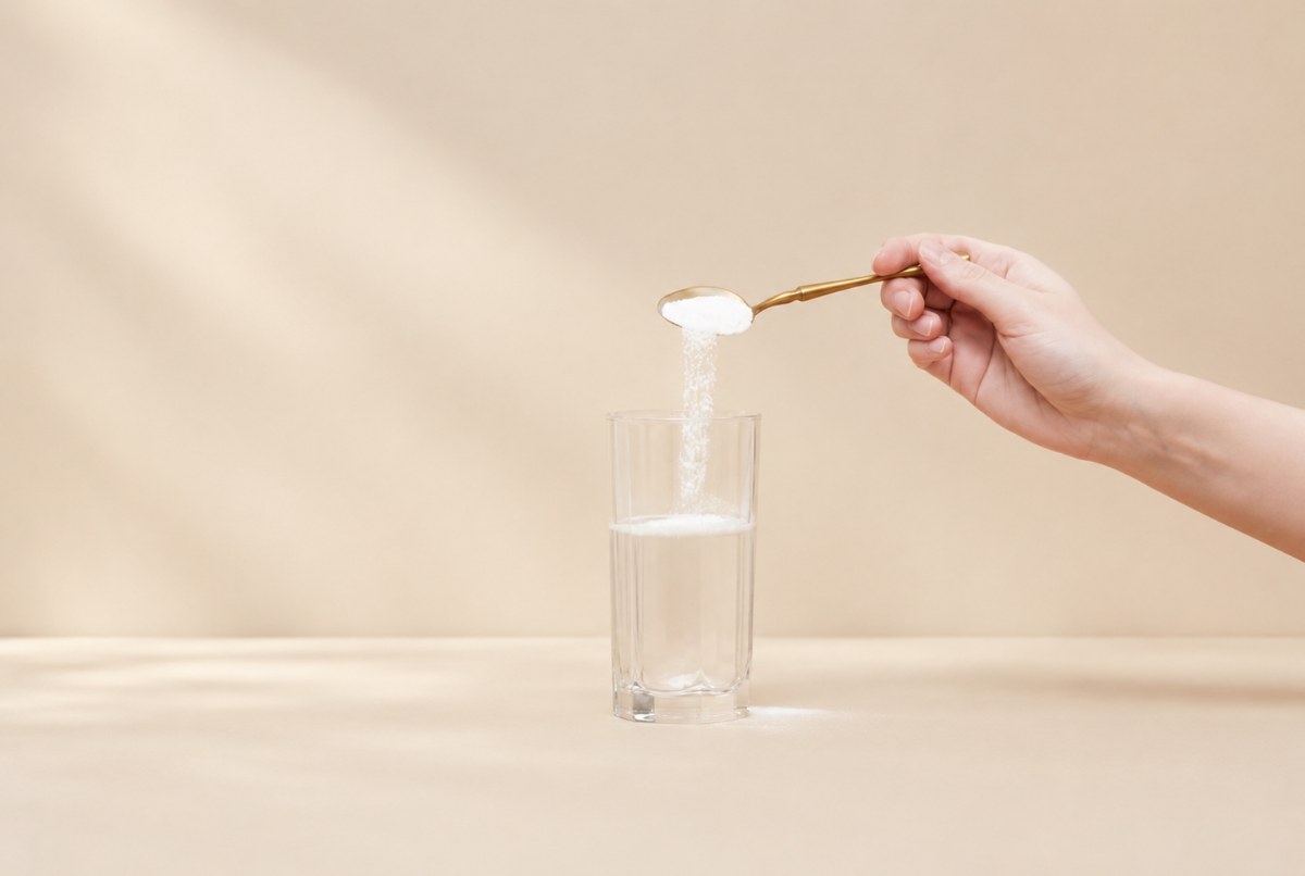 水解膠原蛋白粉末沖泡,呈現含量與分子量概念